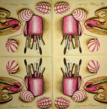 036 Eggs,  Easter Eggs - 3-ply (pink) - Home Fashion